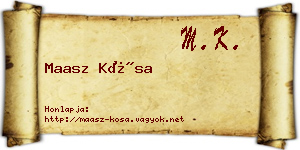Maasz Kósa névjegykártya